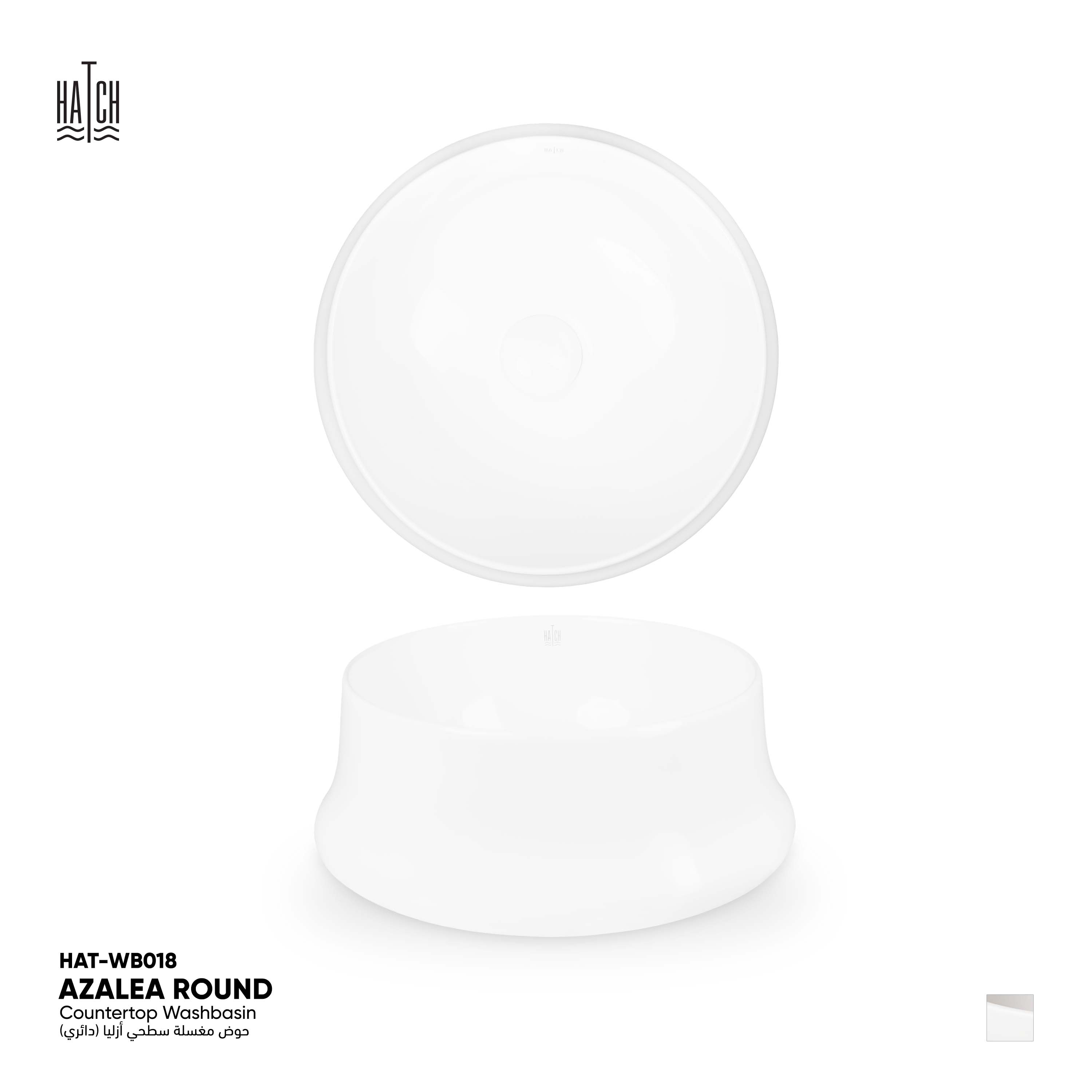 Azalea Round Countertop Washbasin